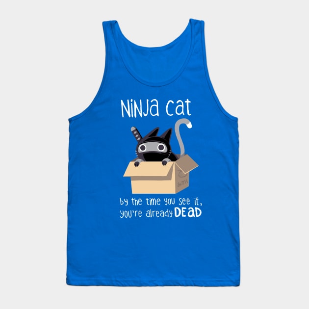 Ninja Cat - Cute Cat in a Box - Dangerous Kitty Tank Top by BlancaVidal